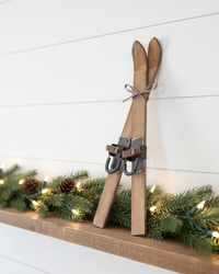 Decorative Wooden Skis 12"