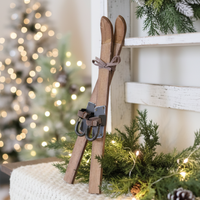 Decorative Wooden Skis 12"