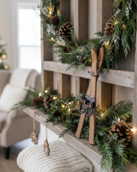 Decorative Wooden Skis 12"