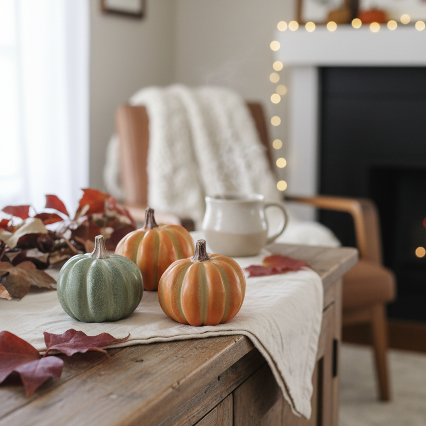 Small Fall Soft Coloured Resin Pumpkin