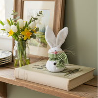 Small Wispy Whiskers Bunny With Green Scarf