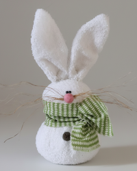 Small Wispy Whiskers Bunny With Green Scarf