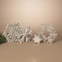 Nesting Wood Glitter Snowflake