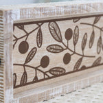 Reversible Natural Snowflakes and Leaf Stems Wood Sign