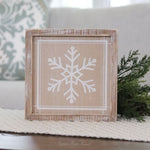 Reversible Natural Snowflake and Leaf Wood Sign