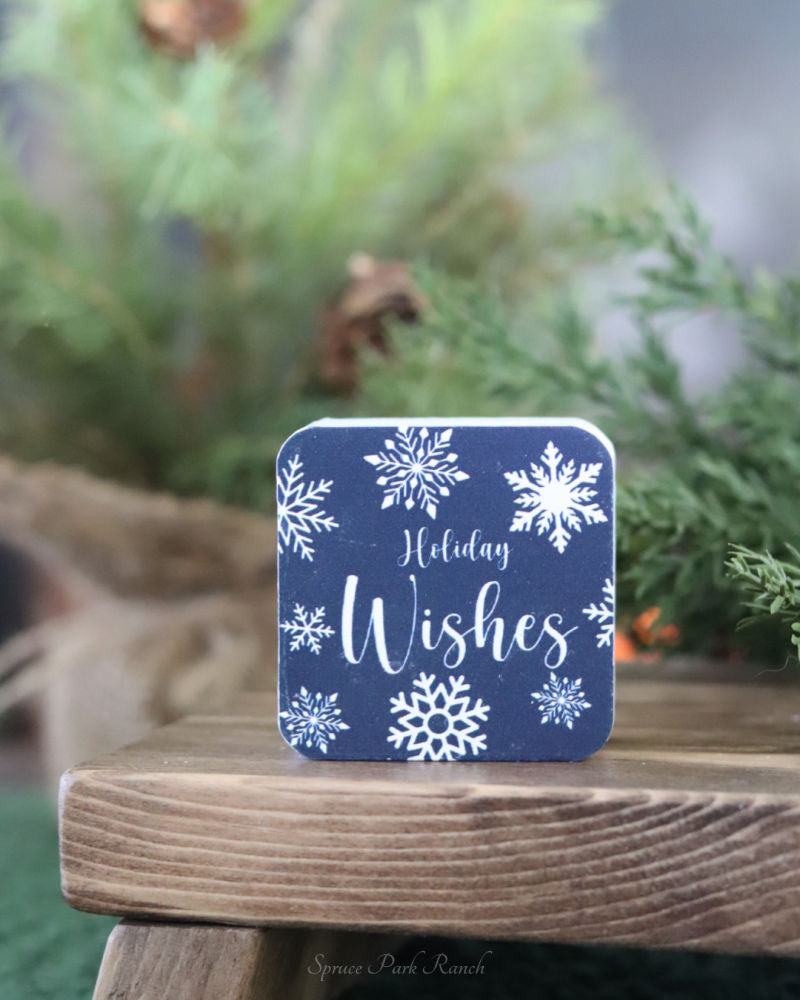 Dark Blue Snowflake Mini Block