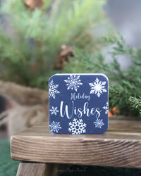 Dark Blue Snowflake Mini Block