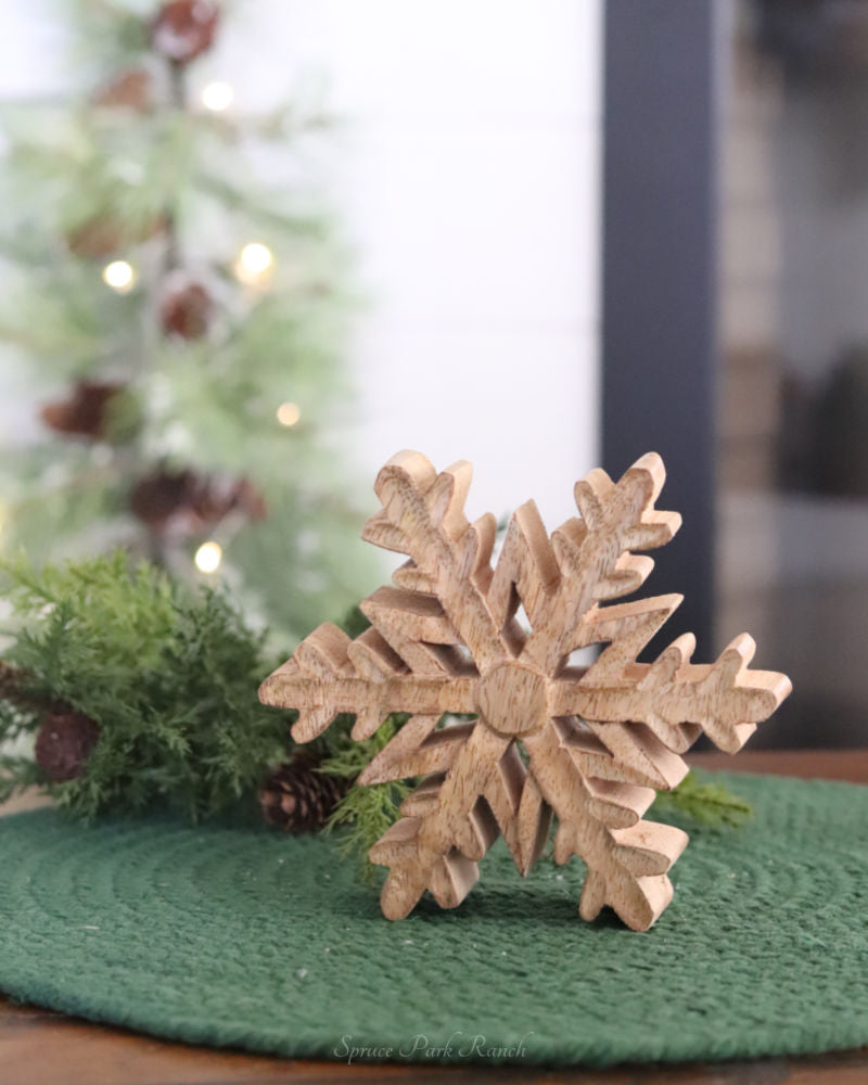 Mango Wood Snowflake Cutout