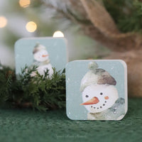 Sage Green Snowman Mini Block