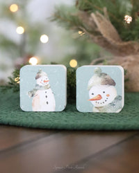 Sage Green Snowman Mini Block