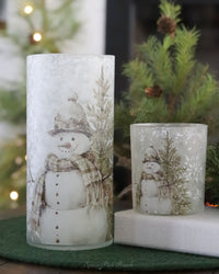 Snowman and Tree Candle Holder