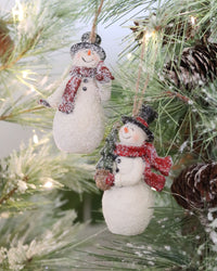 Glittered Resin Vintage Snowman Ornament