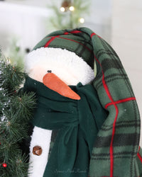 Green Plaid Extra Large Snowman