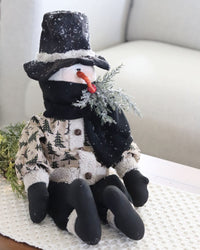 Sitting Snowman With Jacket and Pants
