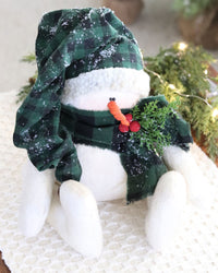 Snowman With Green Plaid