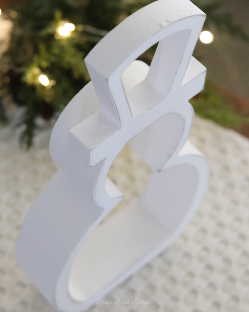 White Wood Snowman Cutout