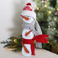 Stacked Baluster Snowman With Hat