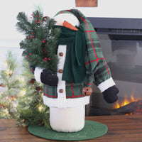 Green Plaid Extra Large Snowman