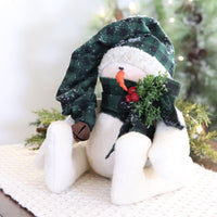 Snowman With Green Plaid