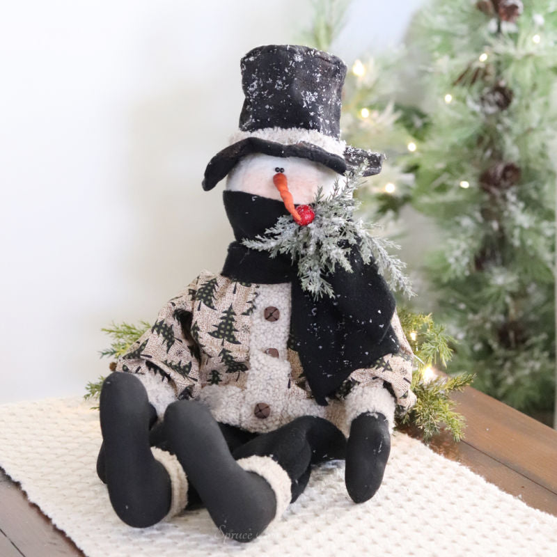Sitting Snowman With Jacket and Pants
