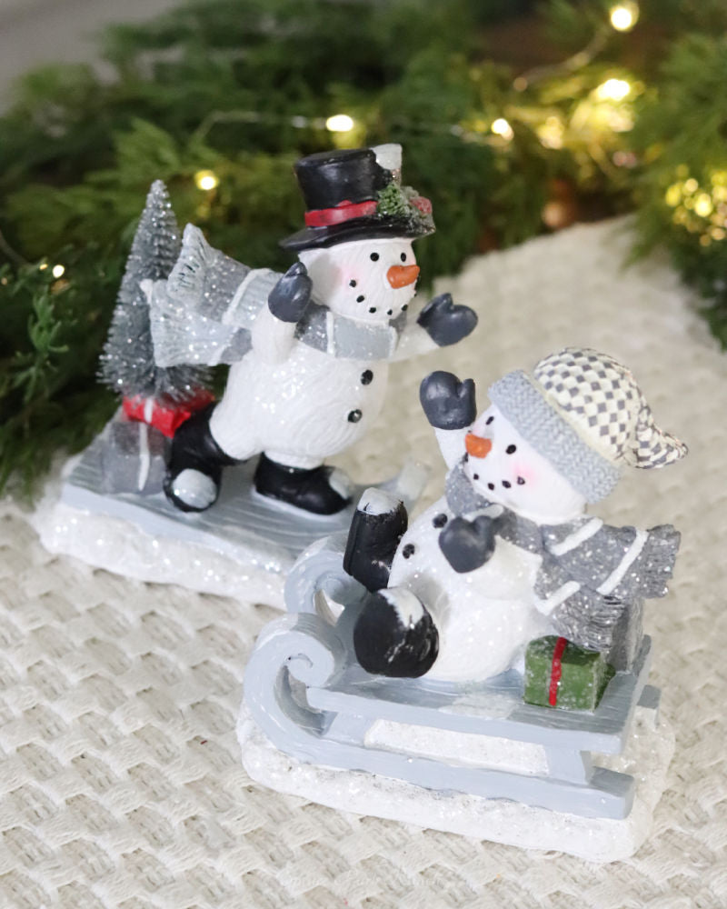 Playful Snowman Figurine