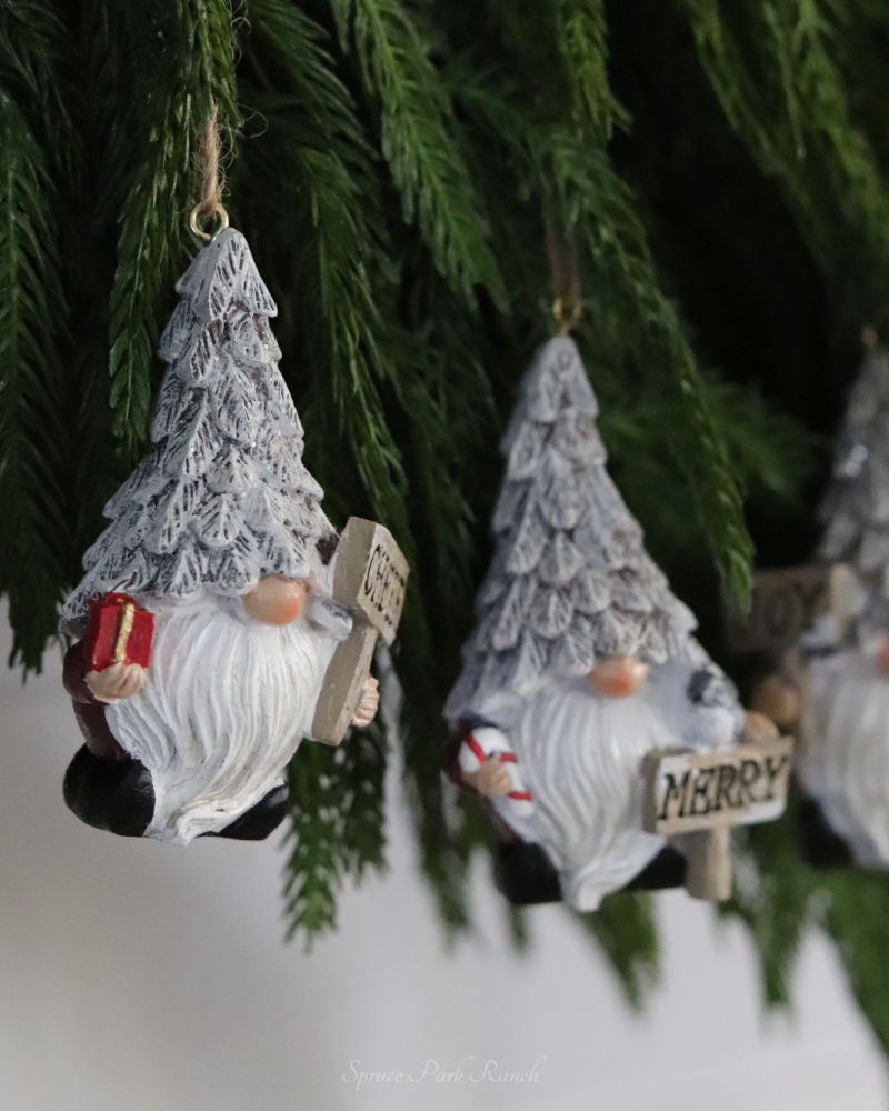 Snowy Tree Hat Gnome Ornament