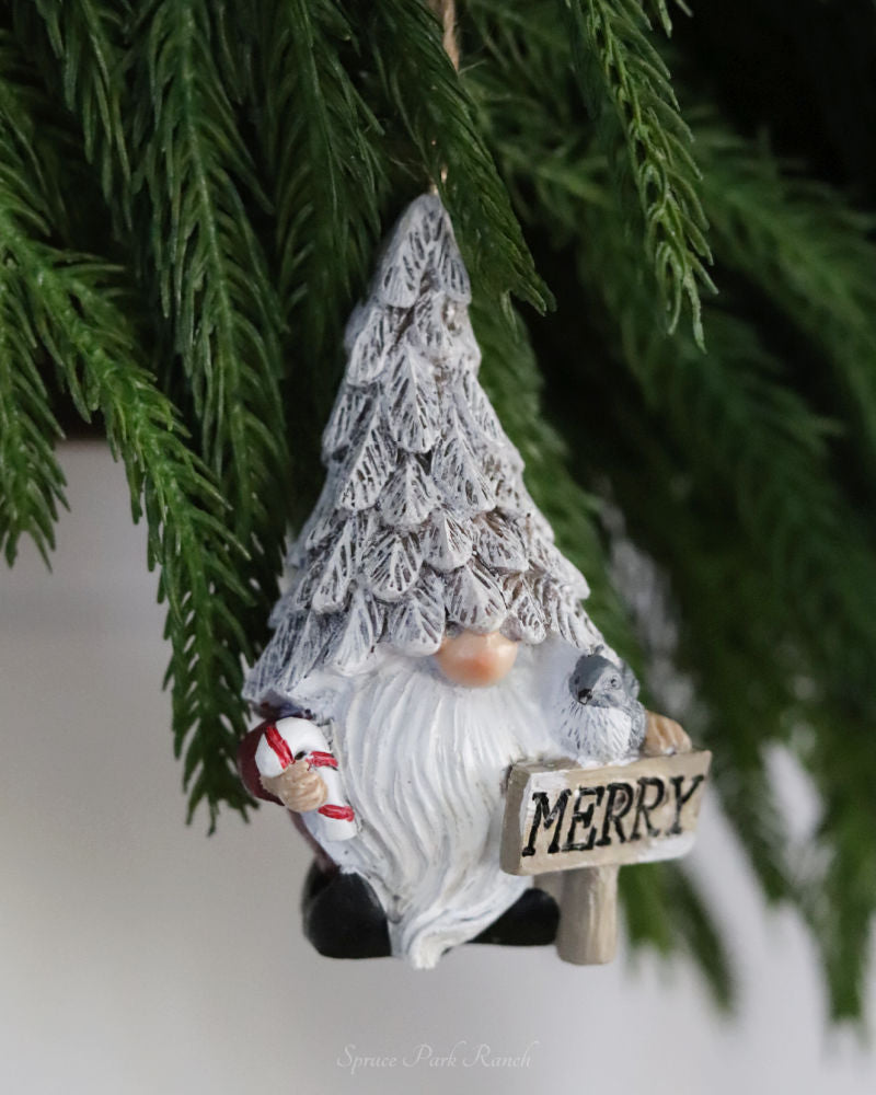 Snowy Tree Hat Gnome Ornament