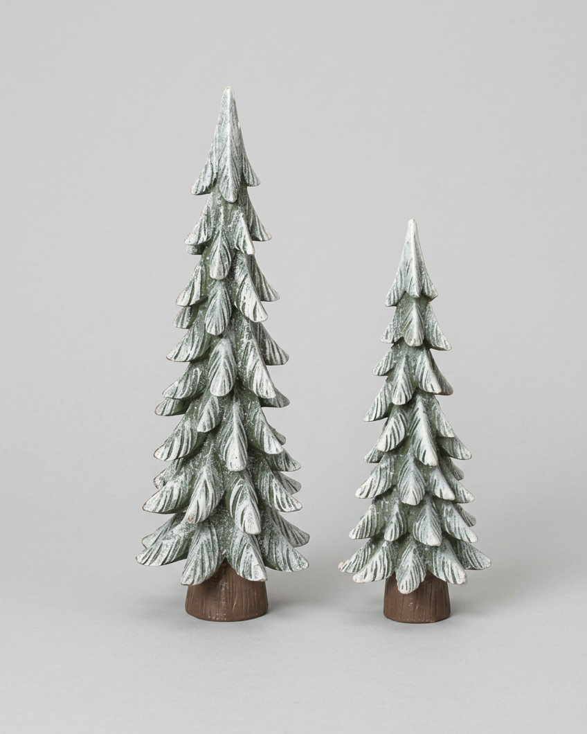 Snowy Evergreen Resin Tree
