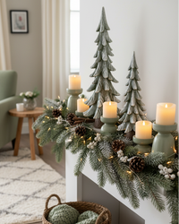 Snowy Evergreen Resin Tree