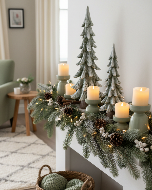 Snowy Evergreen Resin Tree