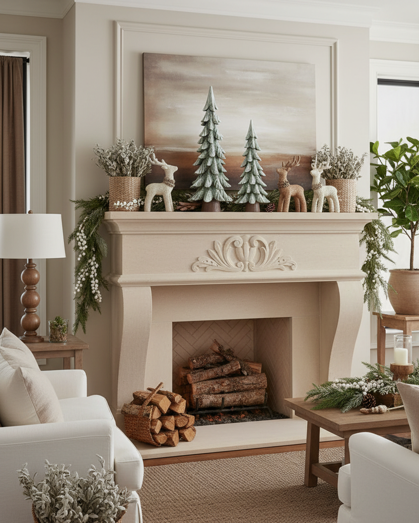 Snowy Evergreen Resin Tree