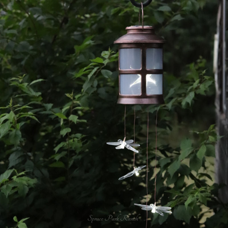 Bronze Dragonfly Solar Hanging Lantern