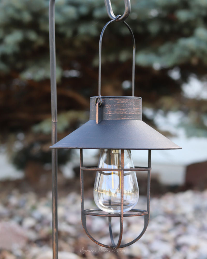 Solar Lantern with Metal Shepherds Hook
