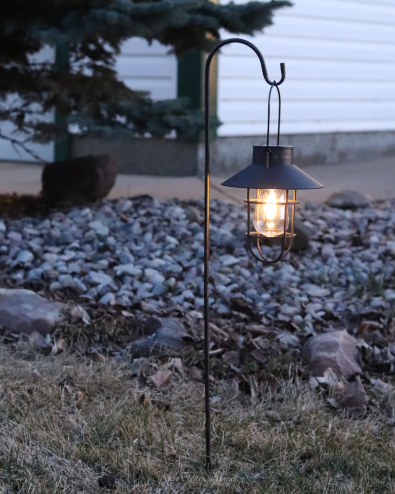 Solar Lantern with Metal Shepherds Hook