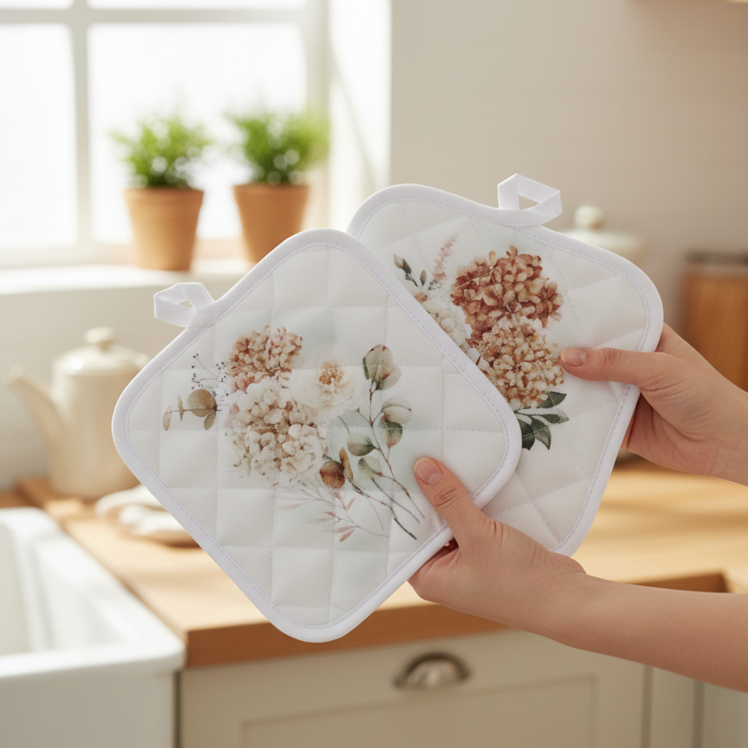 Spicy Floral Pot Holders Set of 2