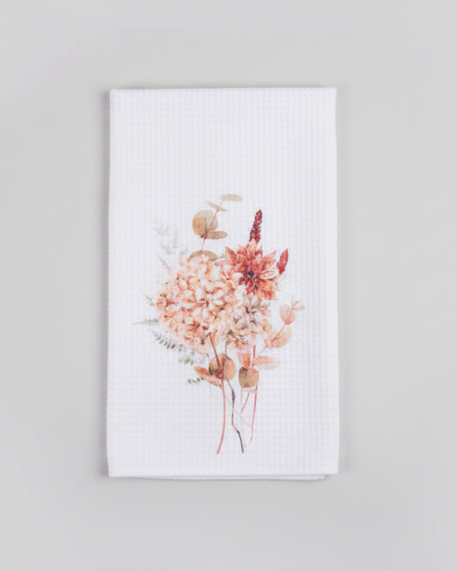 Spicy Floral Tea Towel - Hydrangea & Eucalyptus