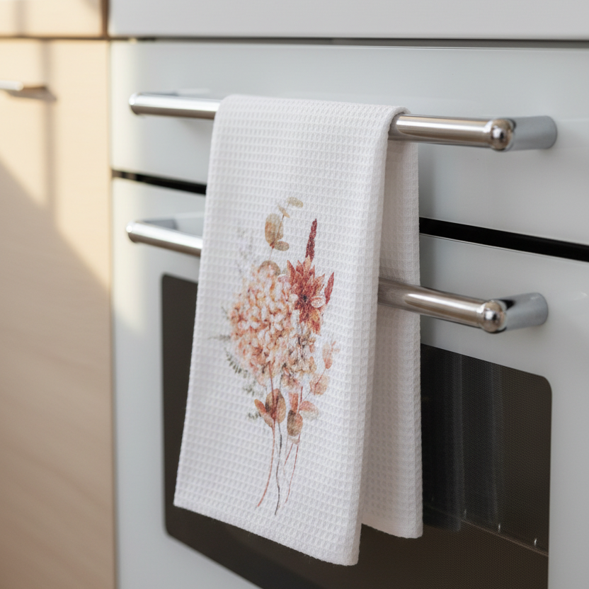 Spicy Floral Tea Towel - Hydrangea & Eucalyptus