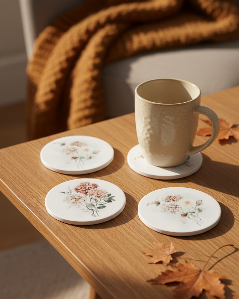 Spicy Floral Coasters Set of 4