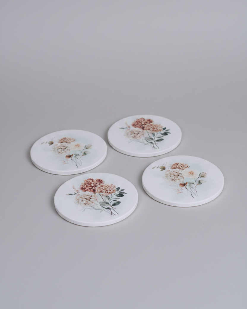 Spicy Floral Coasters Set of 4