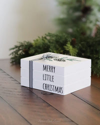 Merry Little Christmas House Book Stack