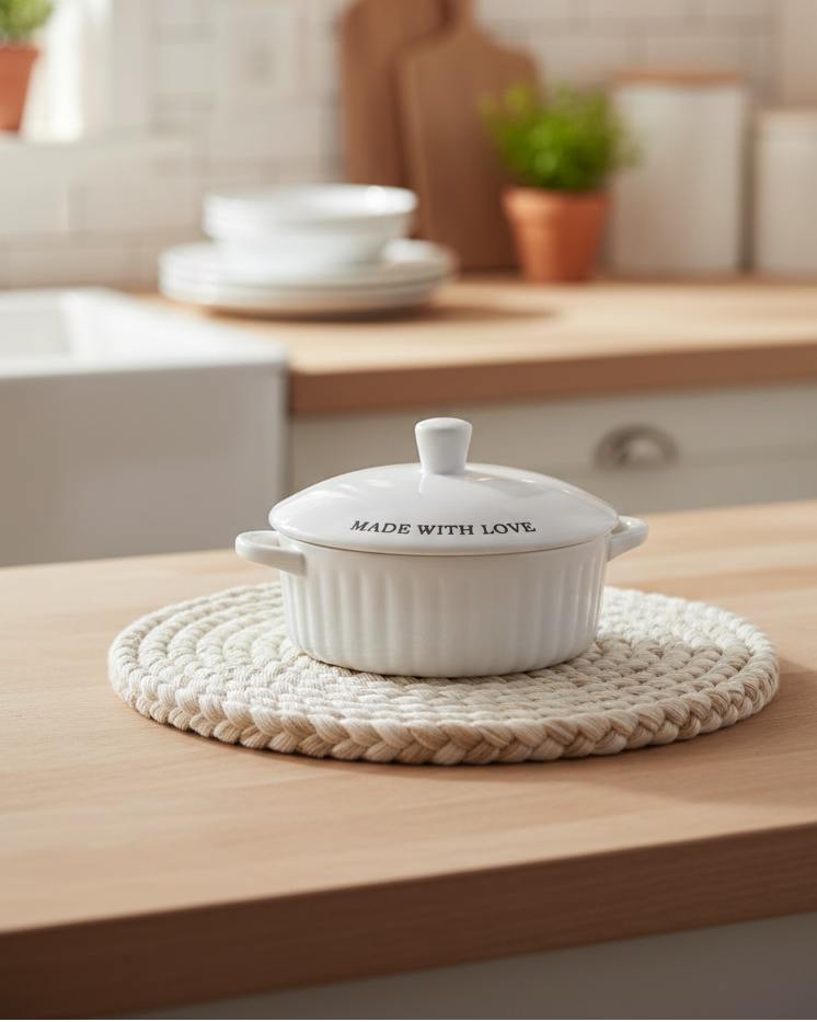 Stoneware Covered Casserole