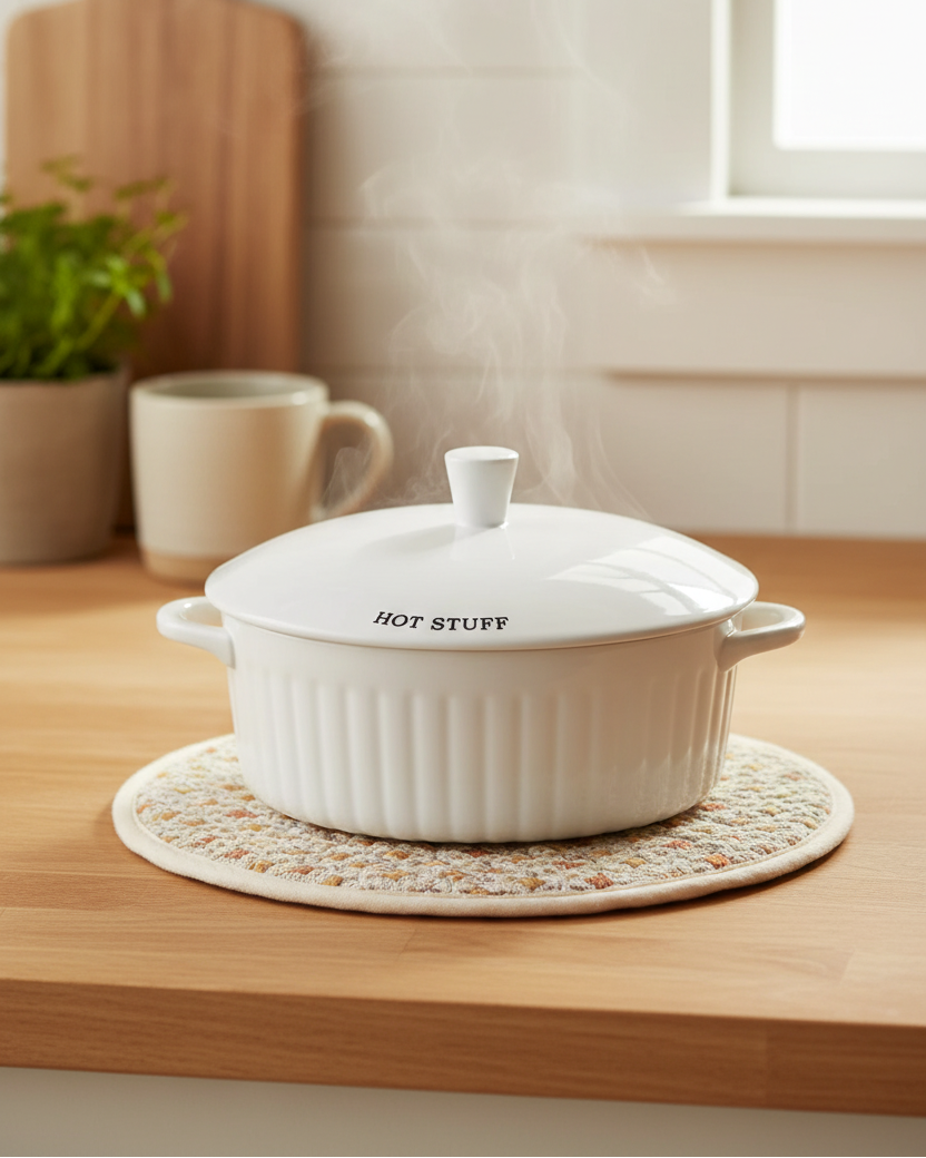 Stoneware Covered Casserole