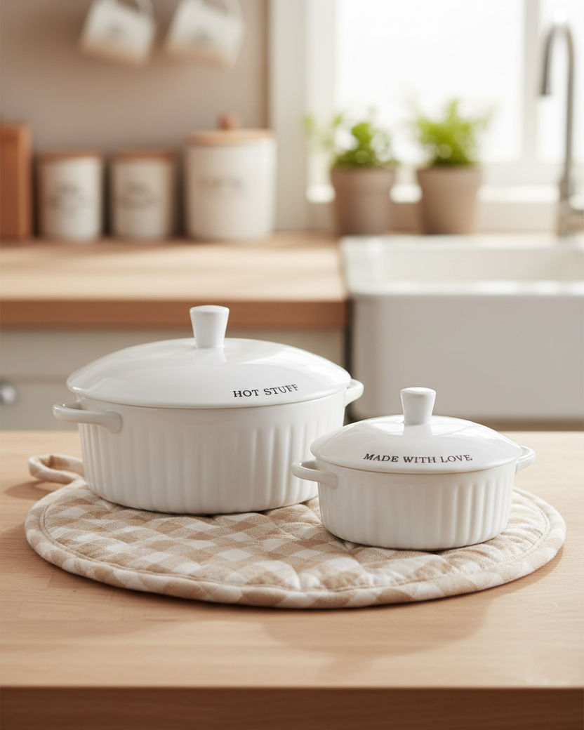 Stoneware Covered Casserole