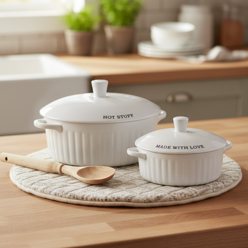 Stoneware Covered Casserole