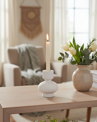 Ceramic Chalk White Candle Holder