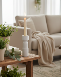 Ceramic Chalk White Candle Holder