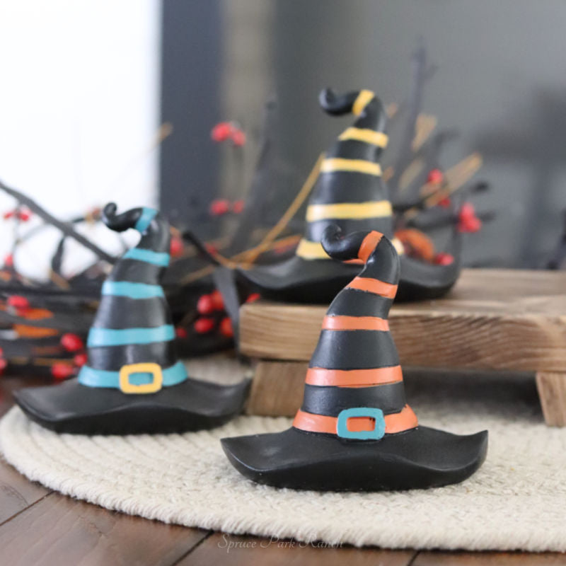 Striped Resin Witch Hat
