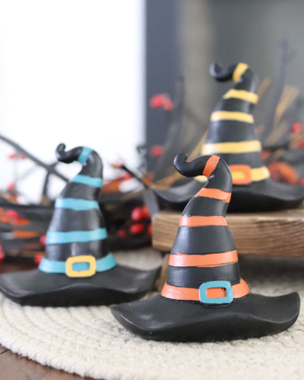 Striped Resin Witch Hat