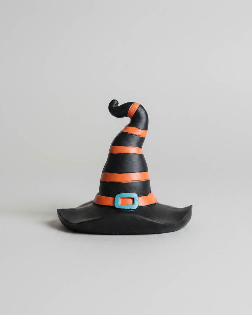 Striped Resin Witch Hat
