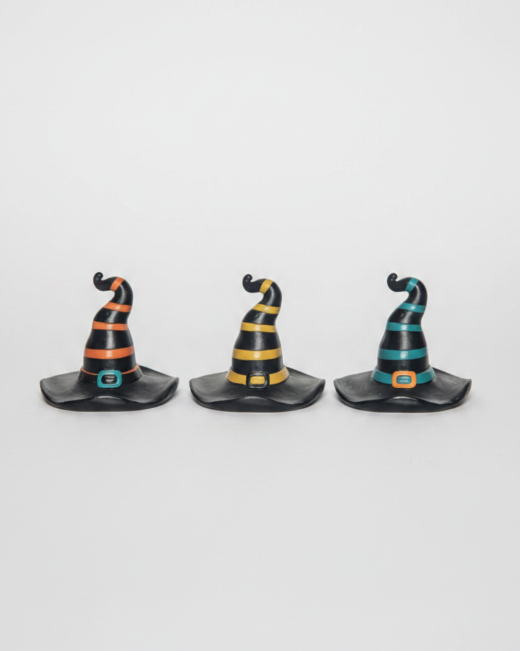 Striped Resin Witch Hat
